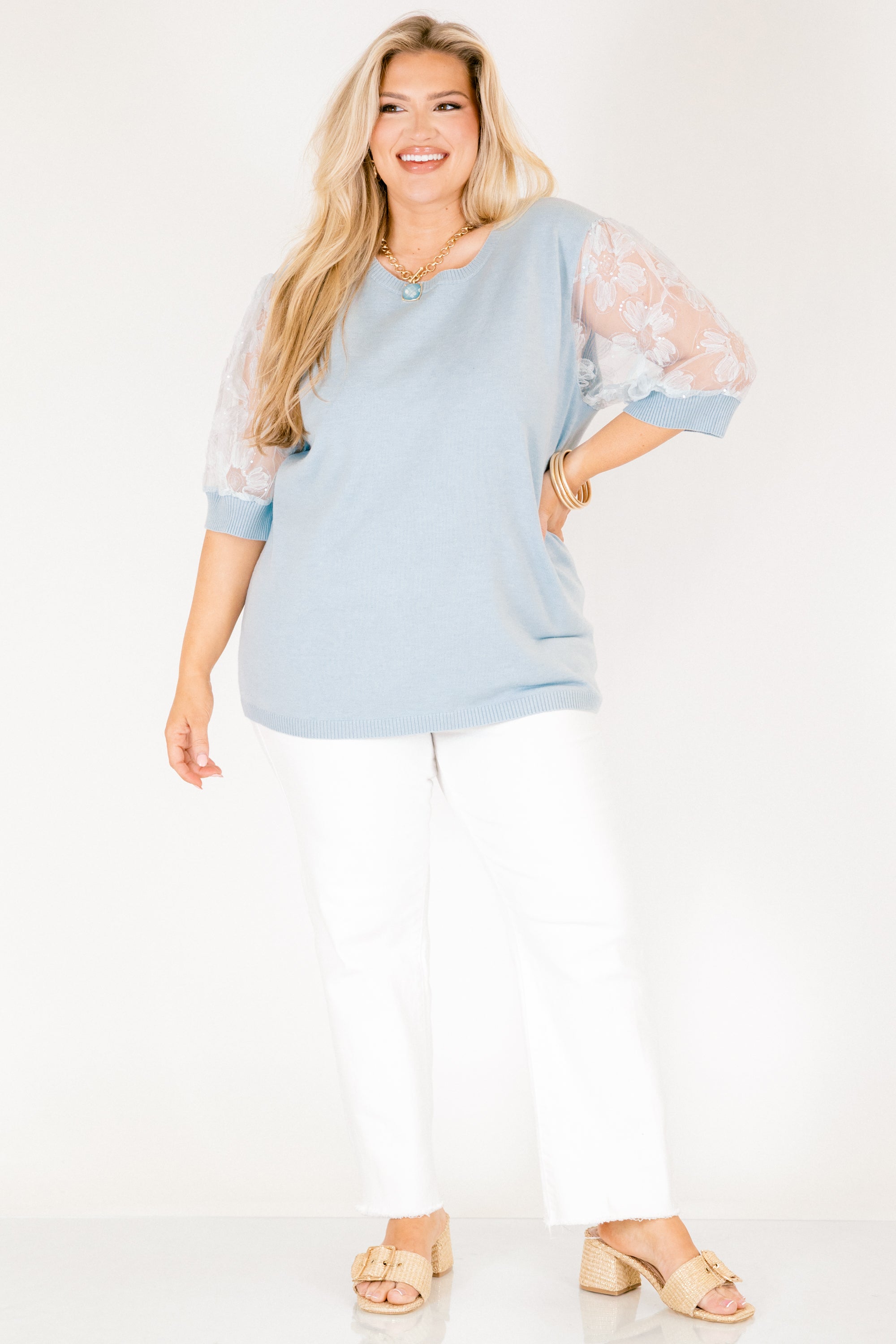 Shine Bright Darling Top, Blue 3 Shine Bright Darling Top, Blue - Image 3