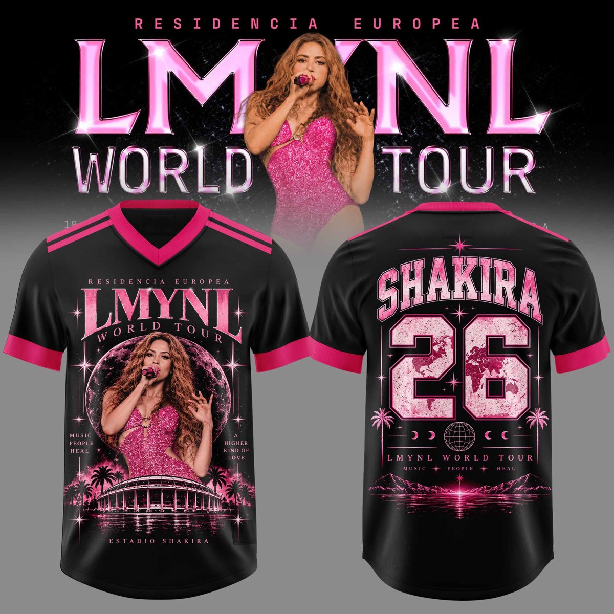 SHKR Residencia Europea World Tour Black 26 Portrait Graphic Football Jersey 1 - Unicasport SHKR Residencia Europea World Tour Black 26 Portrait Graphic Football Jersey