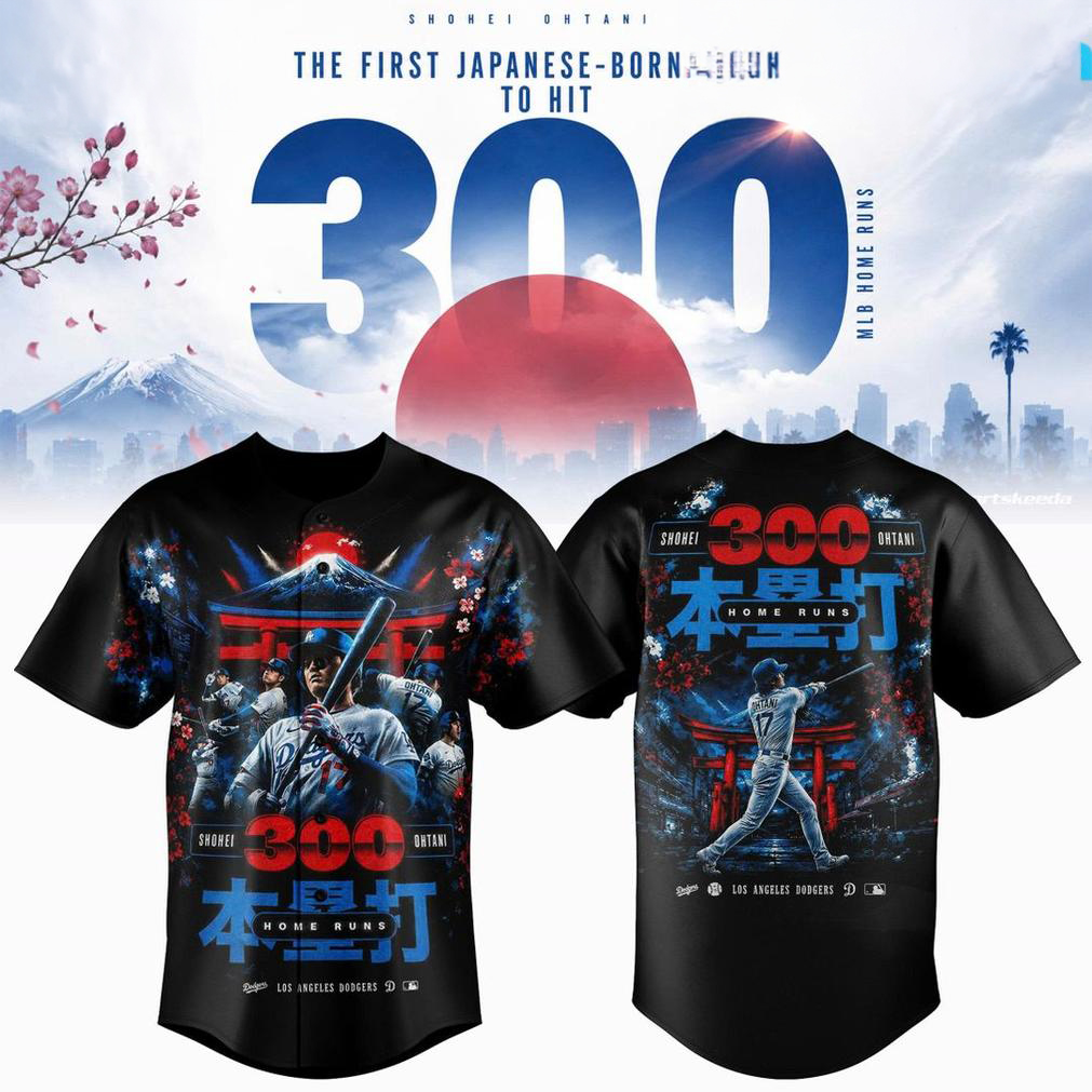 Shohei Ohtani Dodgers 300 Home Runs Baseball Jersey