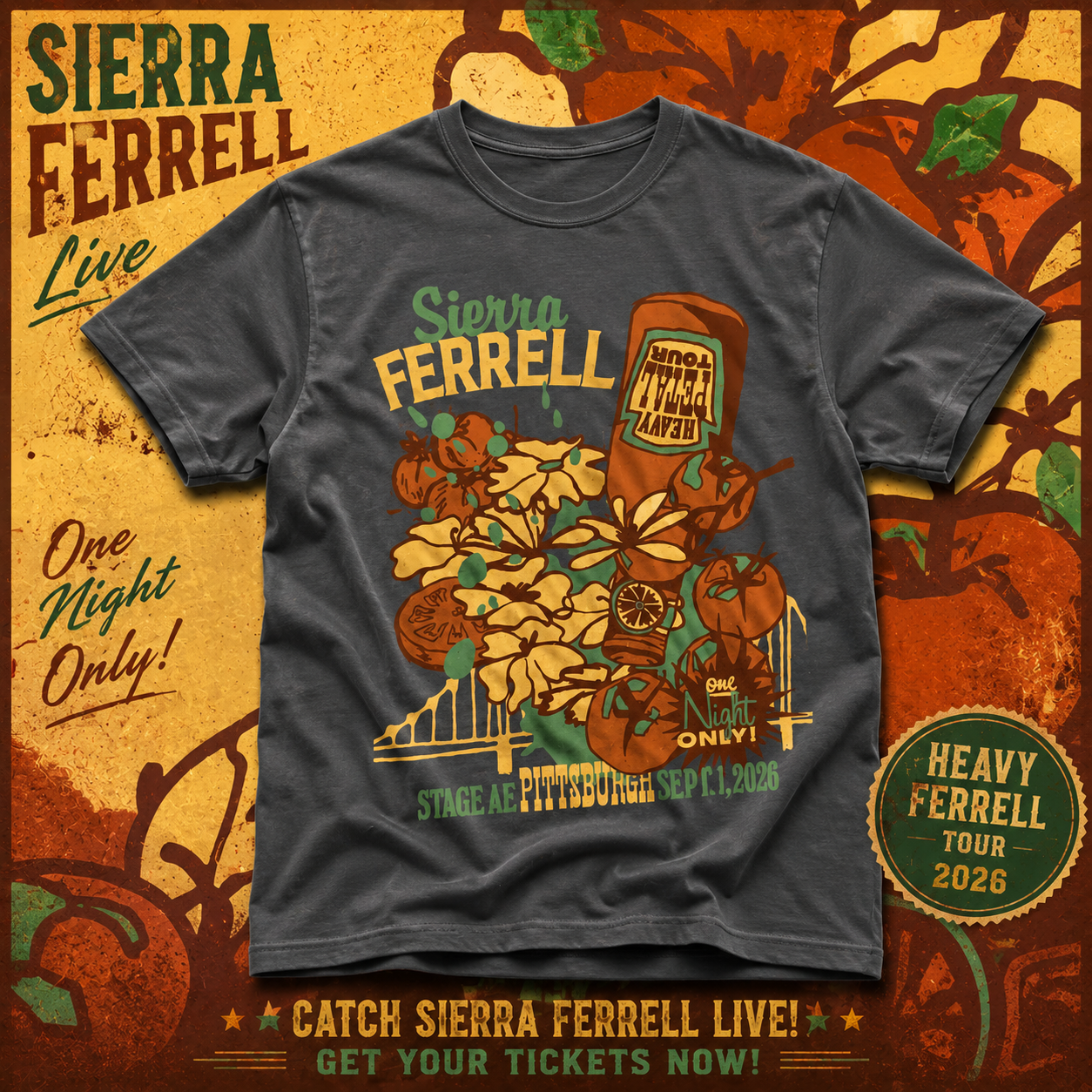 sierra ferrell pittsburgh pa september 1 2026 tee merch AlLyM - merchtourboutique
