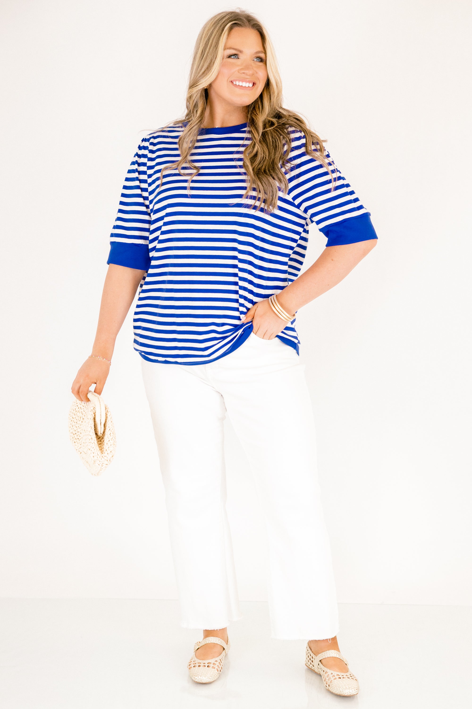 Signature Stripes Top, Blue-White 3 Signature Stripes Top, Blue-White - Image 3