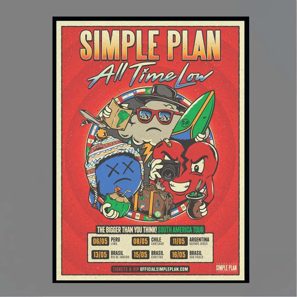 Simple Plan All Time Low South America Tour Poster