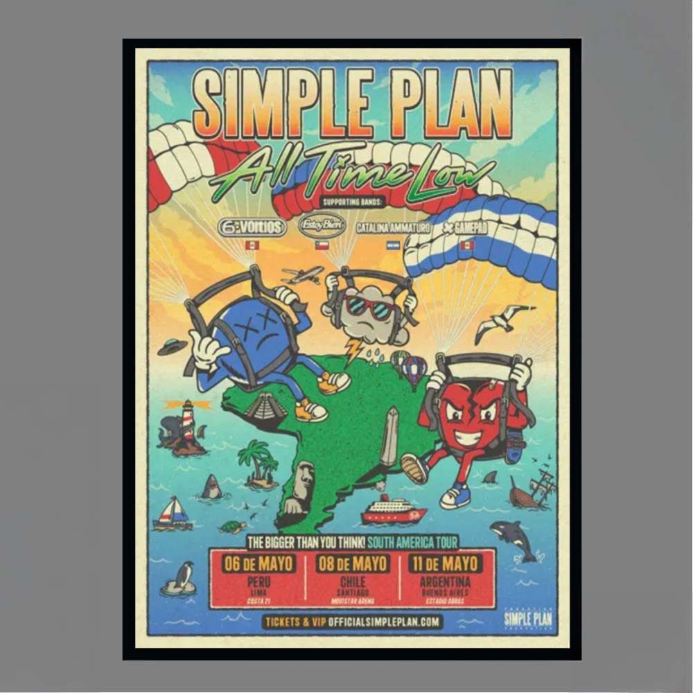 Simple Plan All Time Low The Bigger Than You Think South America Tour Dates 2026 Concert Poster