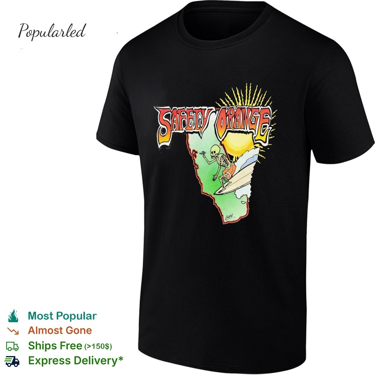 Skeleton Safety Orange shirt