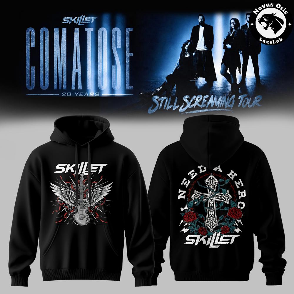 Skillet Band I Need A Hero Comatose 20th Anniversary Tour Hoodie