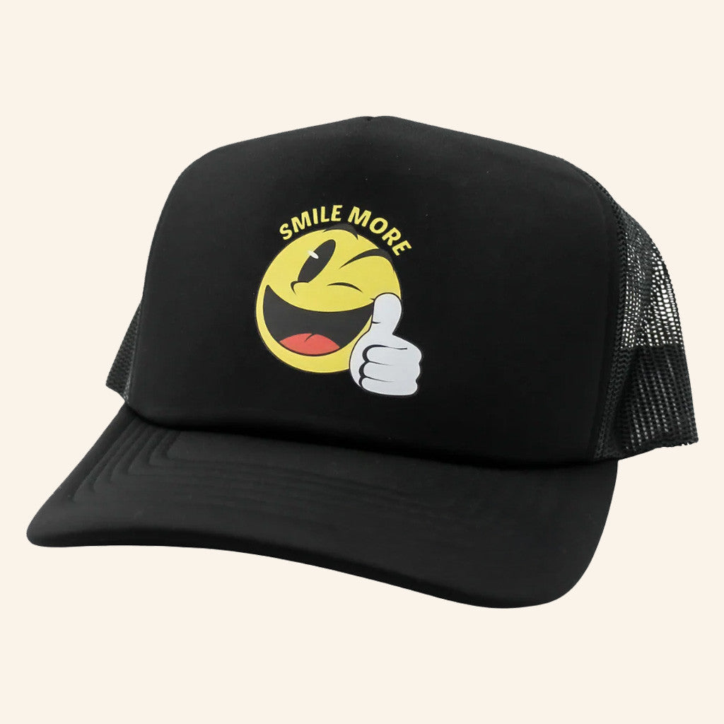 Smile More Merch Thumbs Up Smile More Trucker Hat Gifts For Best Friends