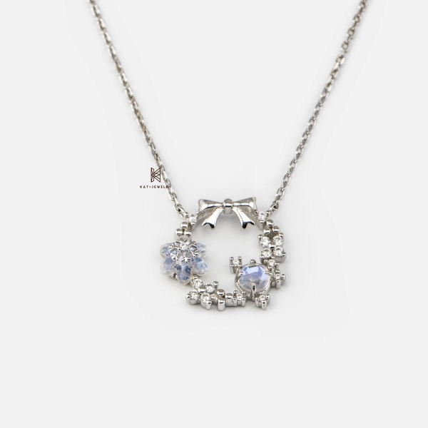 SNEEBER BIG BOW LAUREL GEM FLOWER AND SNOWFLAKE STONE CHRISTMAS AURORA