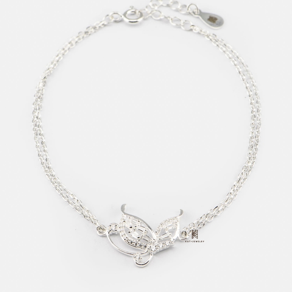 SNEEBER BUTTERFLY BIG WINGS GEM DOUBLE CHAIN