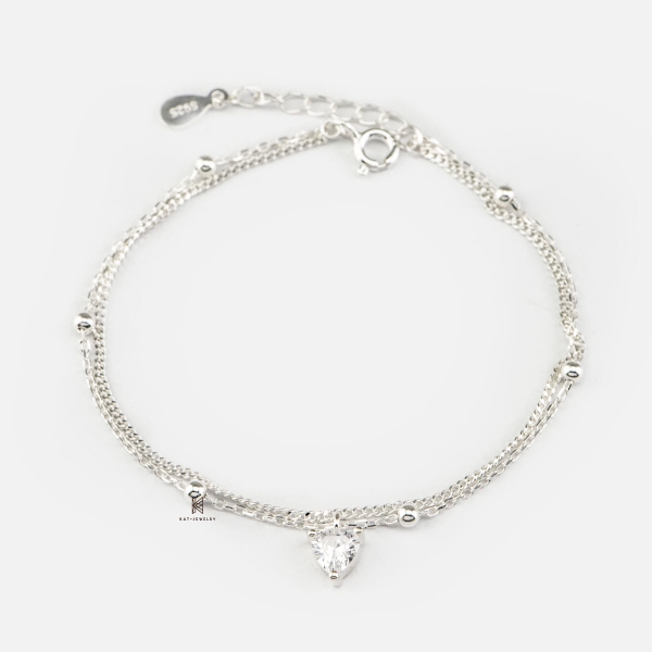 SNEEBER DOUBLE LINE 3 PRONGS HEART GEM