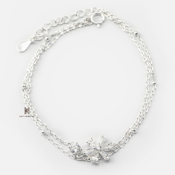SNEEBER DOUBLE LINE FLOWER GEM AND CZ GEM