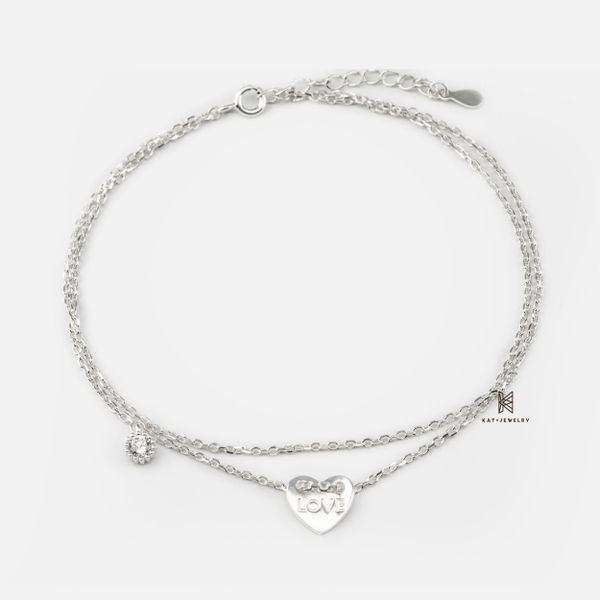 SNEEBER DOUBLE LINE LOVE HEART CURVE TAG AND GEM