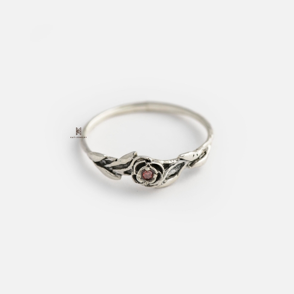 SNEEBER MIDI DOUBLE BRANCH ROSE RED STONE OXIDIZE