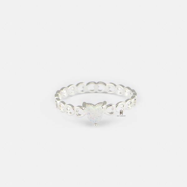 SNEEBER MIDI HEART LINE AND HEART FIRE SNOW STONE
