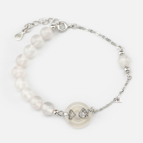 SNEEBER MULTI JADE WHITE FORTUNE LUCKY LOCK HUG BIG STONE