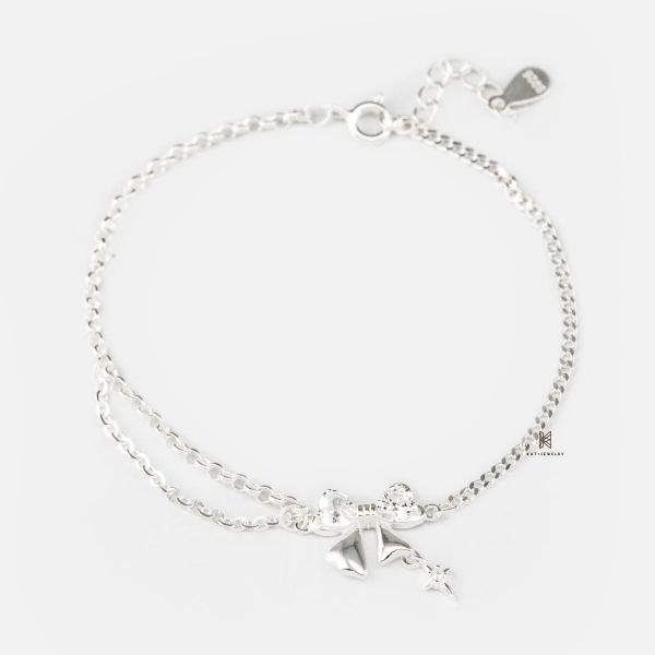 SNEEBER SWEET AND HAMMER CHAIN BIG HEART GEM BOW DROP BLING STAR