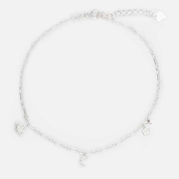 SNEEBER UNIVERSE CHAIN CRESCENT MOON AND PLANET GEM
