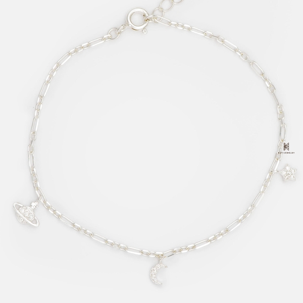 SNEEBER UNIVERSE CHAIN CRESCENT MOON AND PLANET GEM