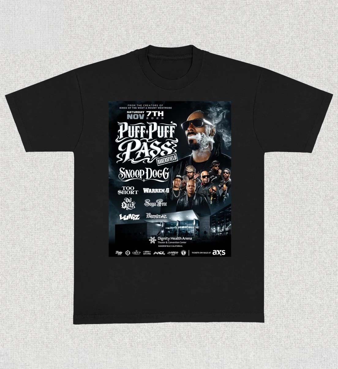 Snoop Dogg Puff Puff Pass Bakersfield 2026 At Dignity Health Arena On Nov 7 2026 Poster Shirt