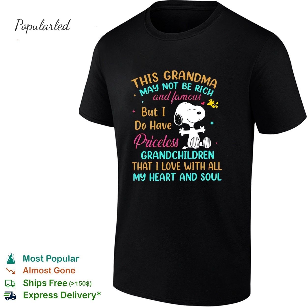Snoopy This Grandma May Not Be Rich And Famous But I Do Have Priceless shirt