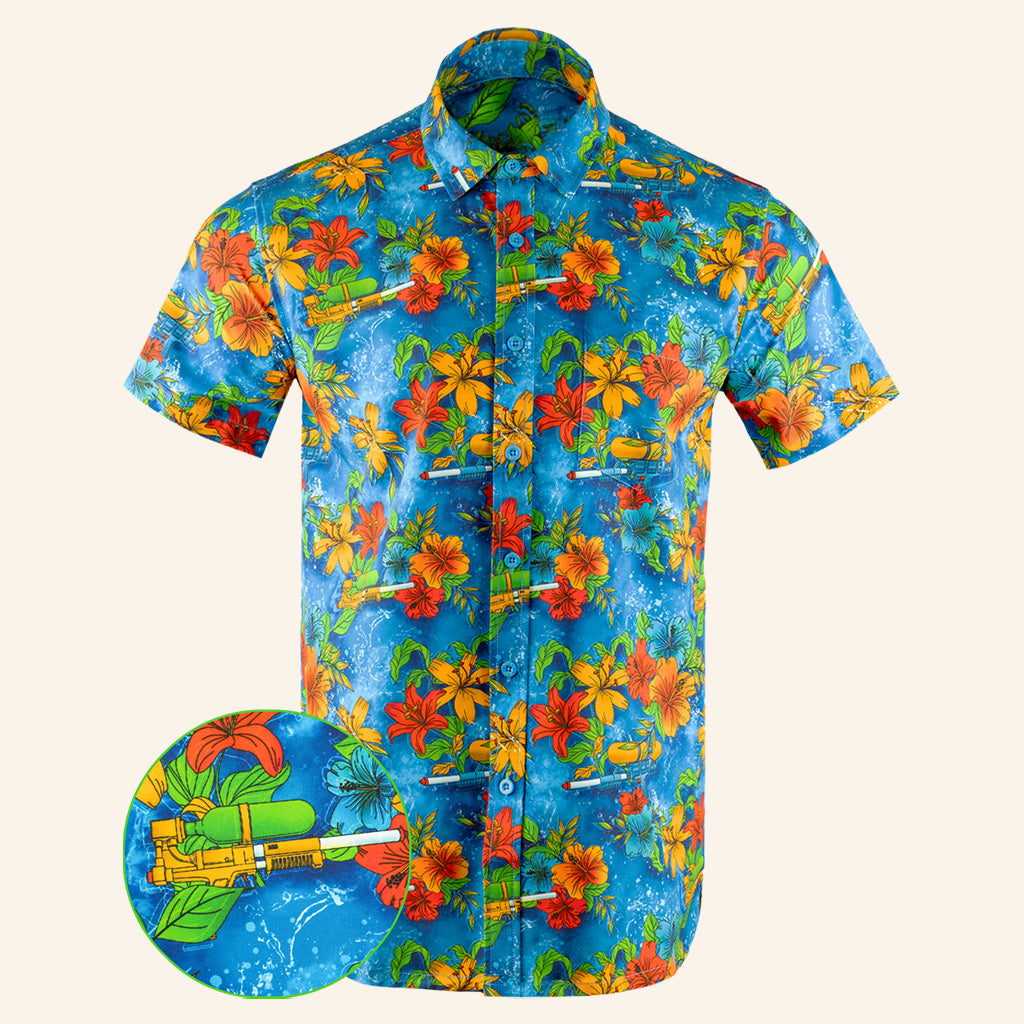 Soak 'Em Button Down Shirt Tactical Shirt Hawaii Style Gift Ideas For Him