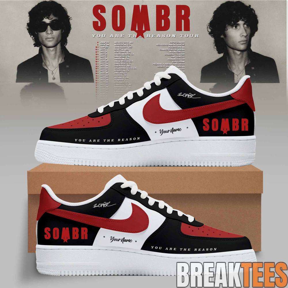 SOMBR You Are The Reason Tour Custom Edition AF1 Shoes - Black Swoosh
