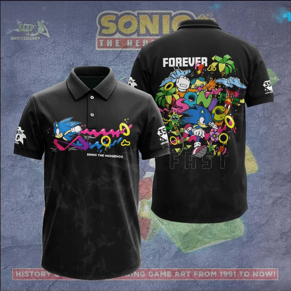 Sonic the Hedgehog 35th Anniversary Graphic Polo Shirt