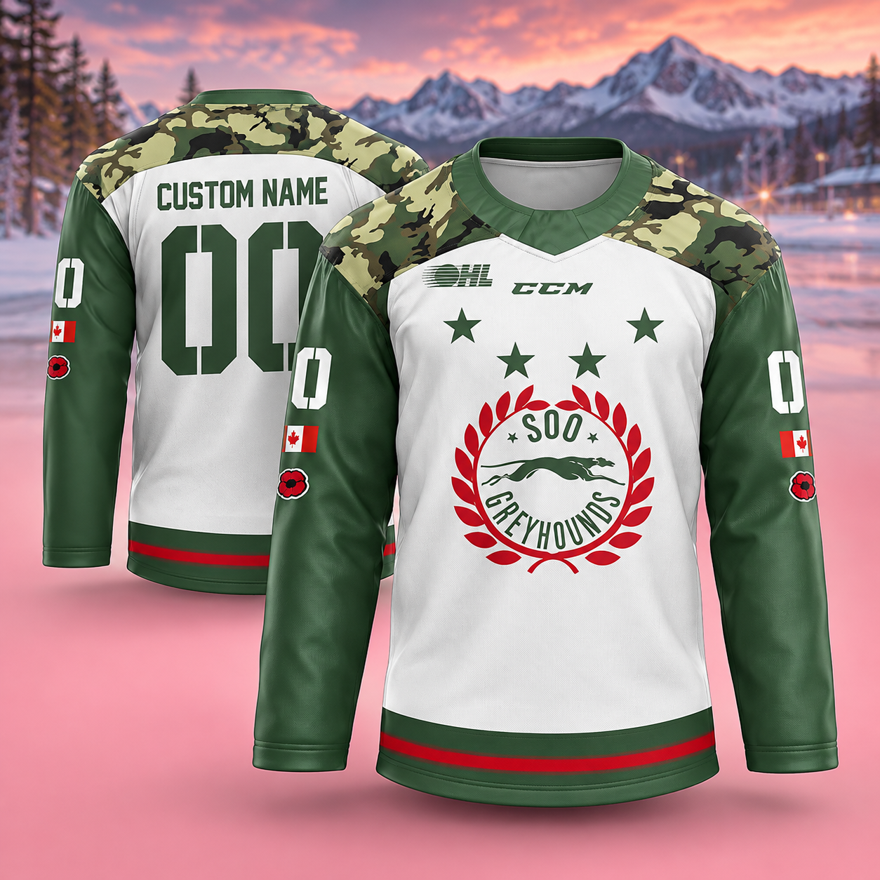 Soo Greyhounds Salute To Service 2026 Limited Edition Custom Hockey Jersey