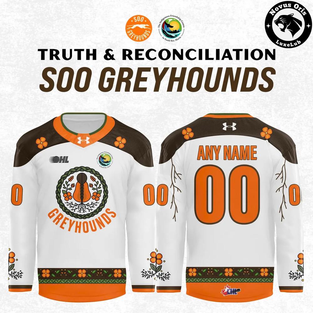 Soo Greyhounds Truth and Reconciliation 2026 Hockey Jersey 1 - Unicasport Soo Greyhounds Truth and Reconciliation 2026 Hockey Jersey