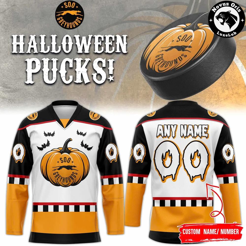 Soo Greyhounds x Halloween Night 2026 Hockey Jersey 1 - Unicasport Soo Greyhounds x Halloween Night 2026 Hockey Jersey