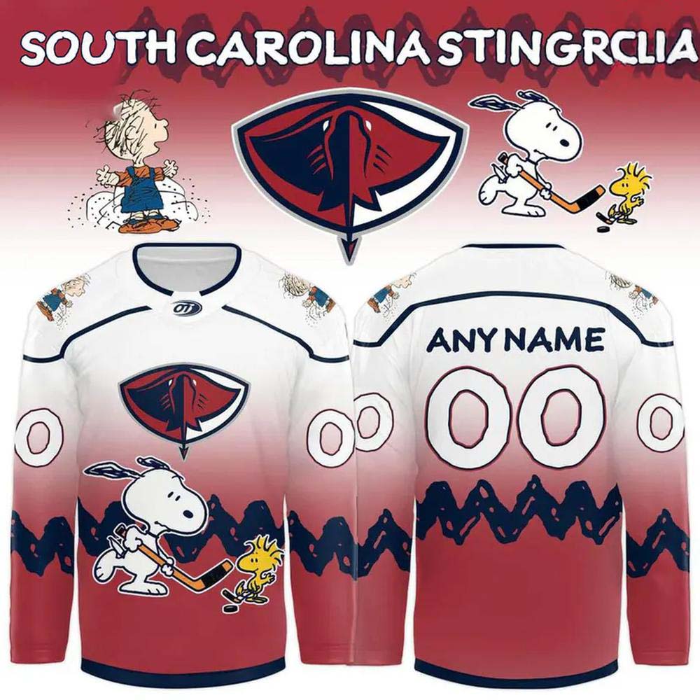 South Carolina Stingrays x Peanuts Night 2026 Custom Hockey Jersey