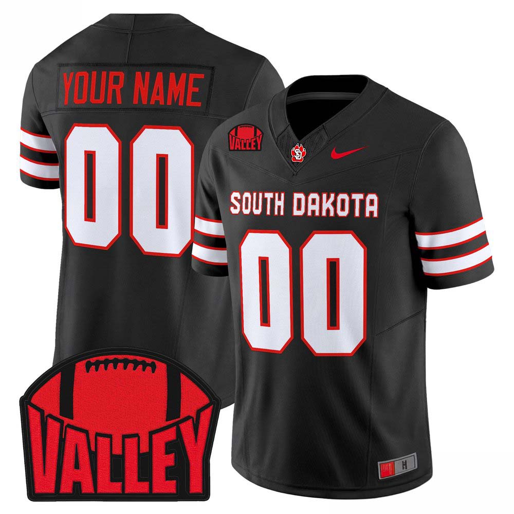 South Dakota Coyotes Football Black Valley Graphic Custom Jersey 1 - Unicasport South Dakota Coyotes Football Black Valley Graphic Custom Jersey