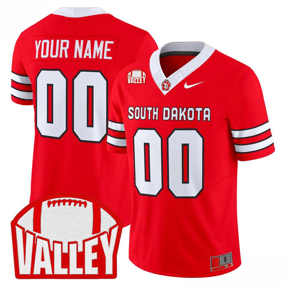 South Dakota Coyotes Football Red Valley Graphic Custom Jersey 1 - Unicasport South Dakota Coyotes Football Red Valley Graphic Custom Jersey