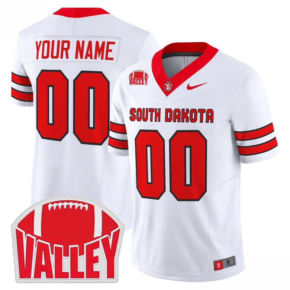 South Dakota Coyotes Football White Valley Graphic Custom Jersey 2 - Unicasport South Dakota Coyotes Football White Valley Graphic Custom Jersey