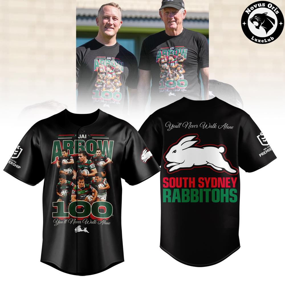 South Sydney Rabbitohs NRL Rugby Jai Arrow 100th Game 2026 Jersey 1 - Unicasport South Sydney Rabbitohs NRL Rugby Jai Arrow 100th Game 2026 Jersey