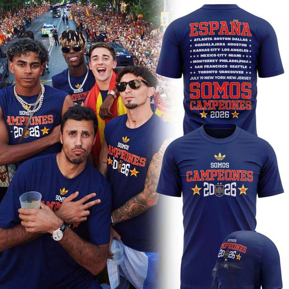 Spain 2026 Champions Navy Blue Somos Campeones Football Shirt