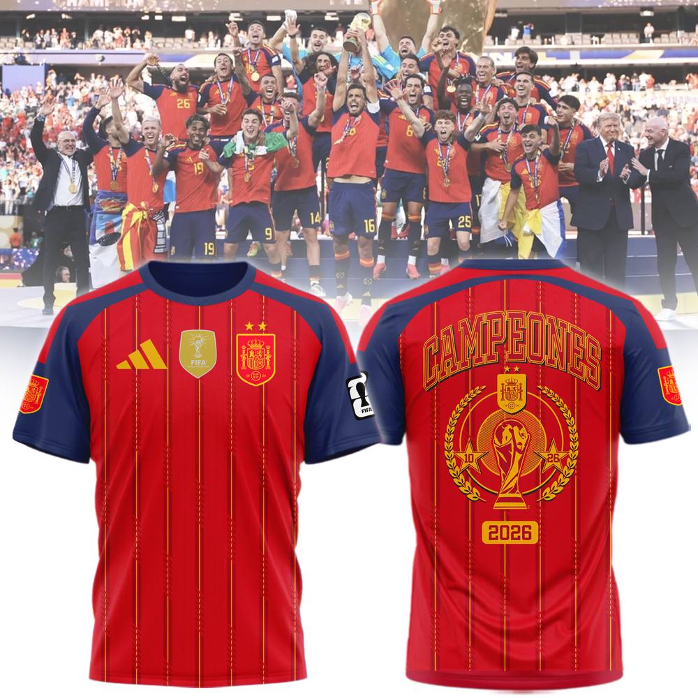 Spain Bicampeones Del Mundo Limited Soccer Jersey