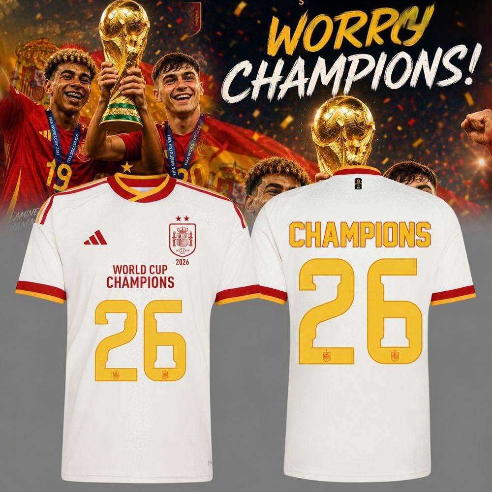 Spain National Football Team 2026 World Cup Champions Away Football Jersey