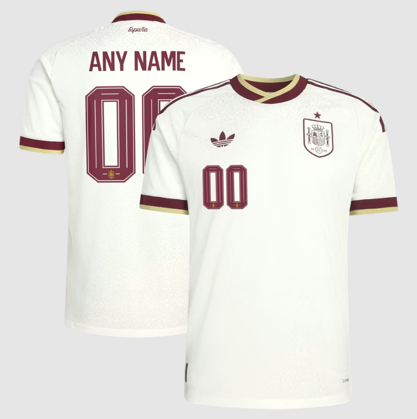 Spain National Team adidas 2026 Away On-Field Authentic Custom Jersey Merch