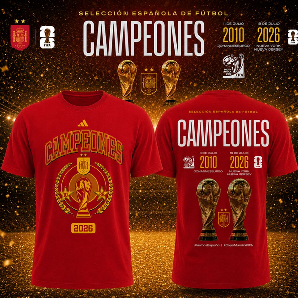 2026 World Cup Champions Spain National Team Victory Celebration Shirt - Best Gift for Fans