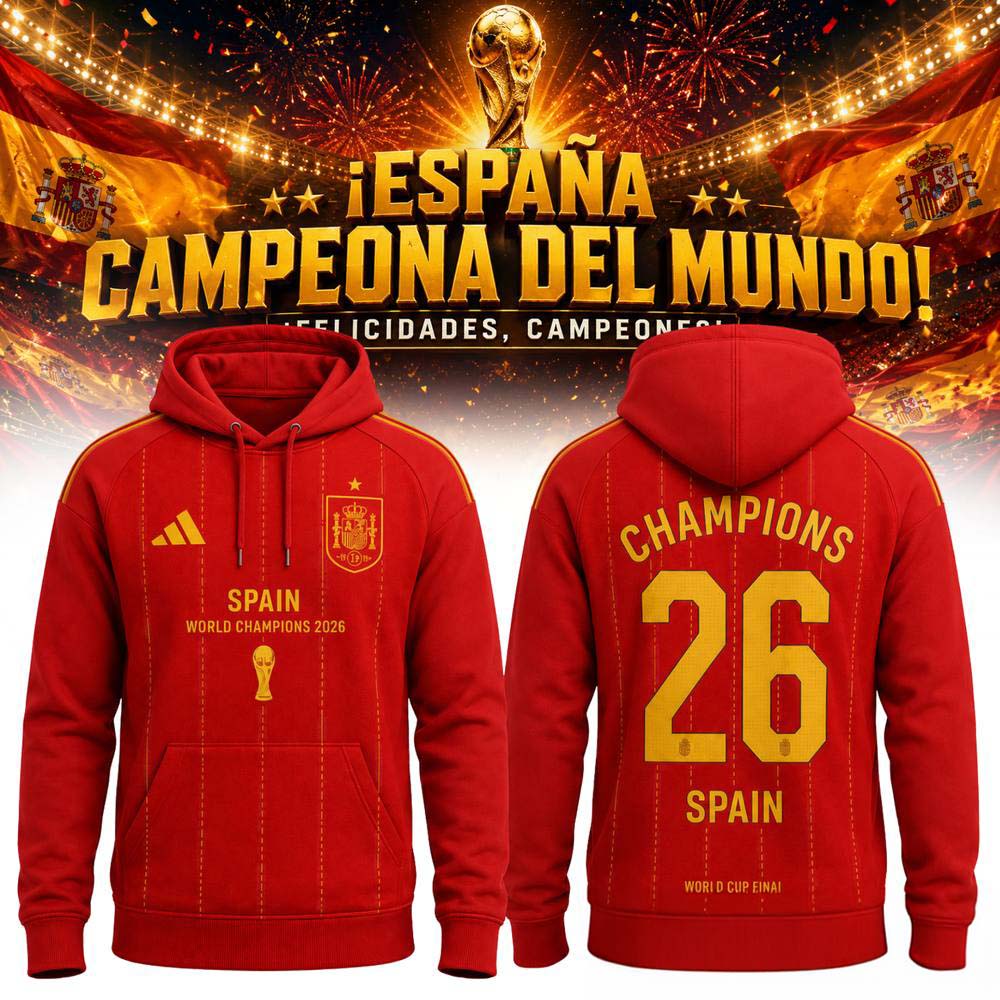 Red Limited Edition Spain World Cup 2026 Champions Hoodie