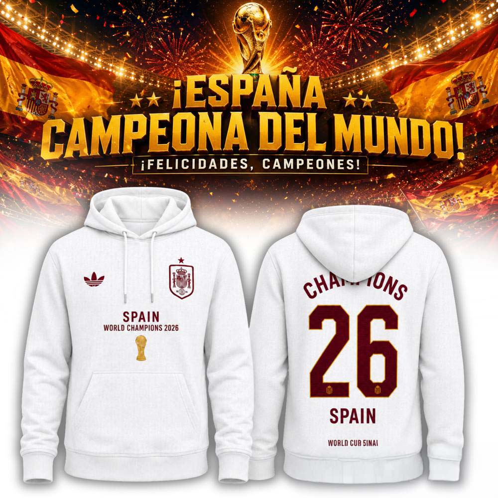 White Spain World Cup 2026 Champions Limited Edition Hoodie
