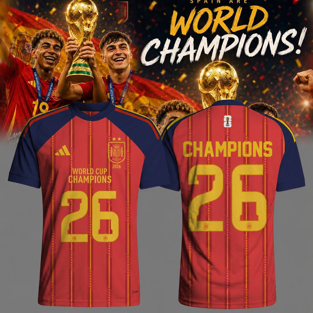 Spain 2026 World Cup Champions Soccer Jersey - Red