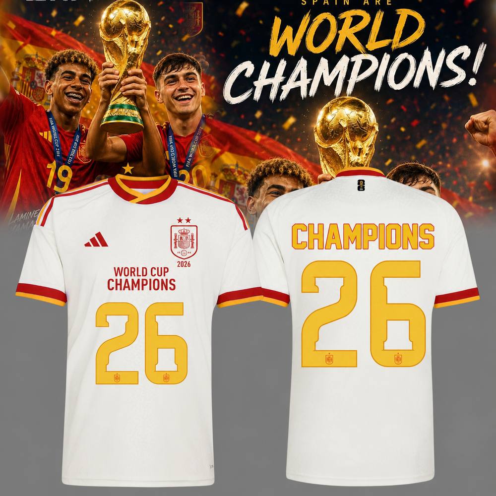 White Spain World Cup Champions 2026 Soccer Jersey