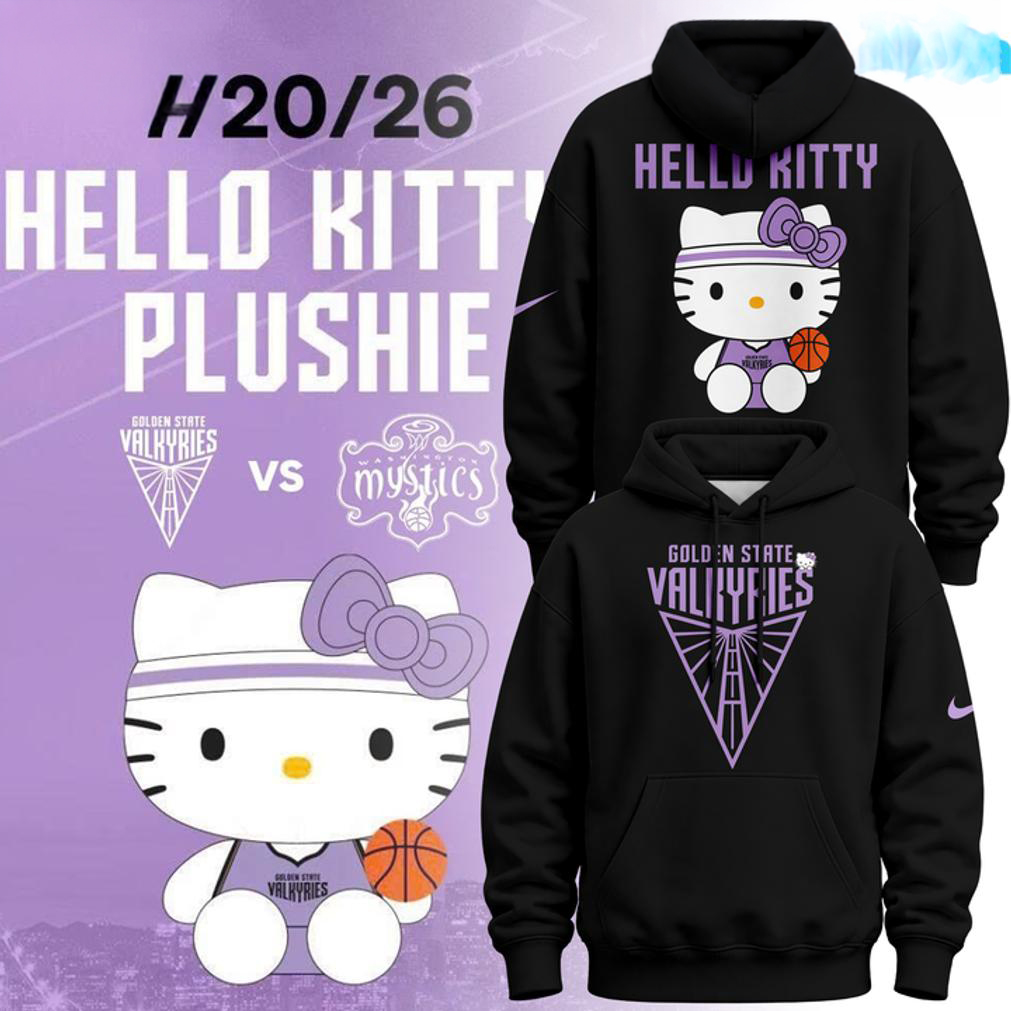 Golden State Valkyries Hello Kitty Black Hoodie