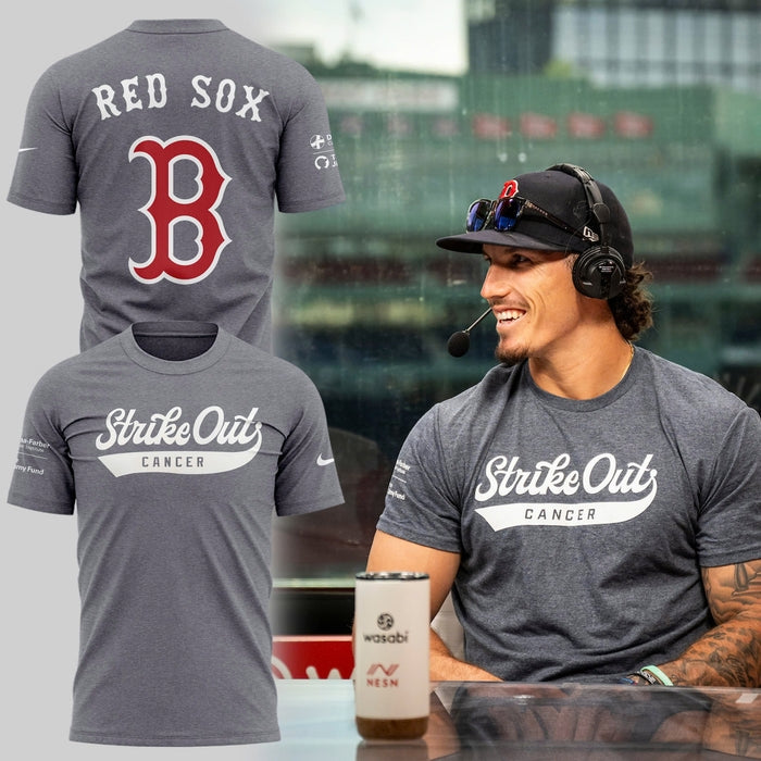 Special Strike Out Cancer Boston Red Sox TShirt