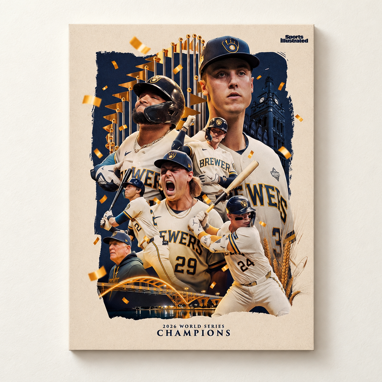 Sport Illustrated Milwaukee Brewers 2026 World Series Champions Poster