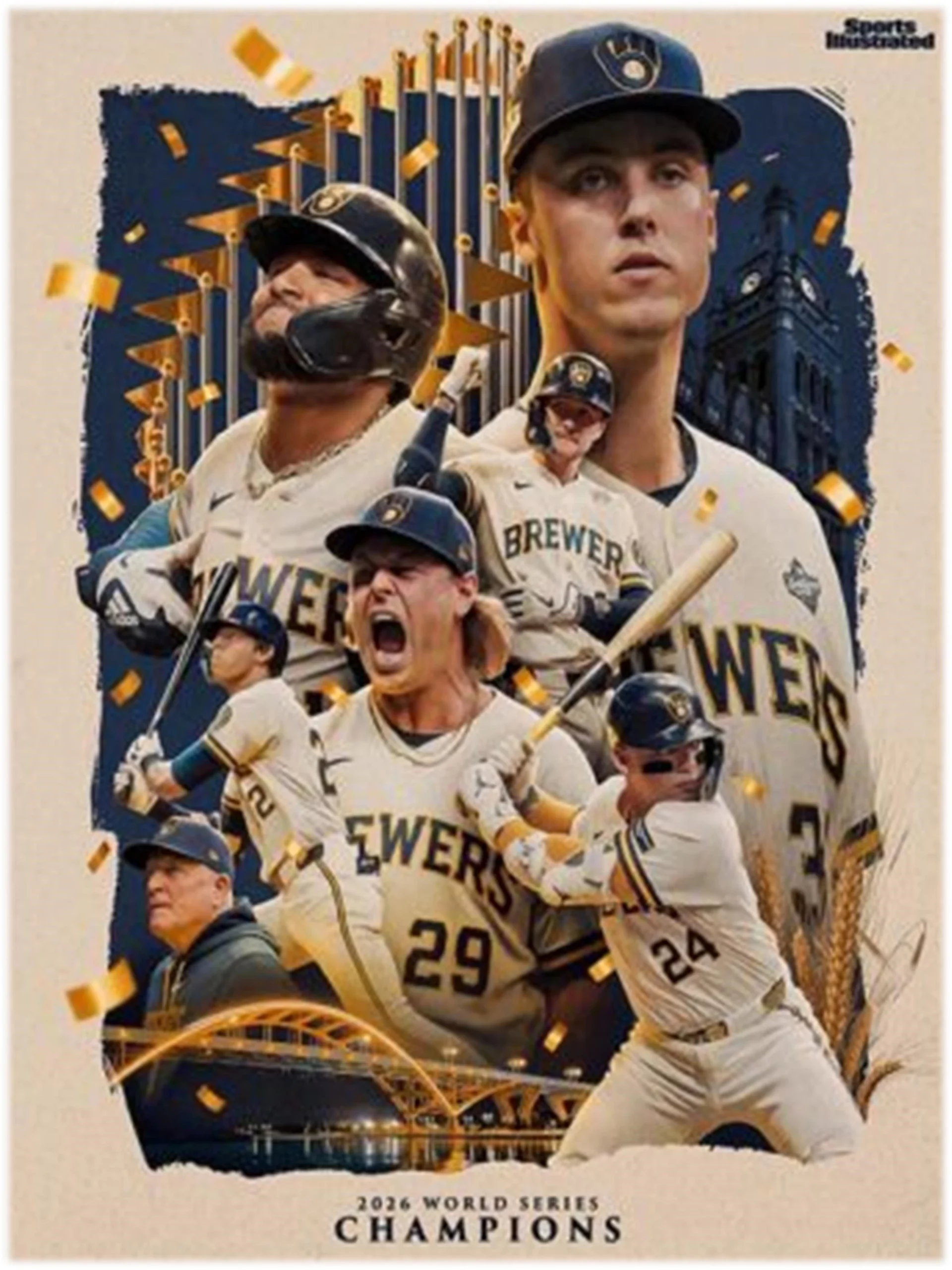 Sport Illustrated Milwaukee Brewers 2026 World Series Champions Poster