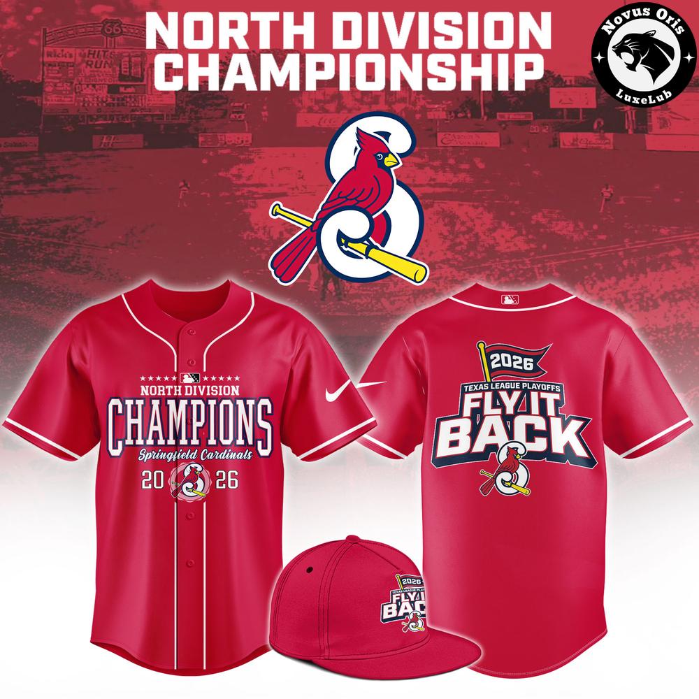 Springfield Cardinals North Division Champions 2026 Red Baseball Jersey 1 - Unicasport Springfield Cardinals North Division Champions 2026 Red Baseball Jersey