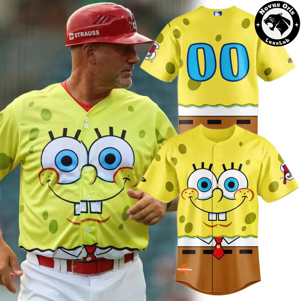 Springfield Cardinals SpongeBob SquarePants Night Custom Baseball Jersey 1 - Unicasport Springfield Cardinals SpongeBob SquarePants Night Custom Baseball Jersey