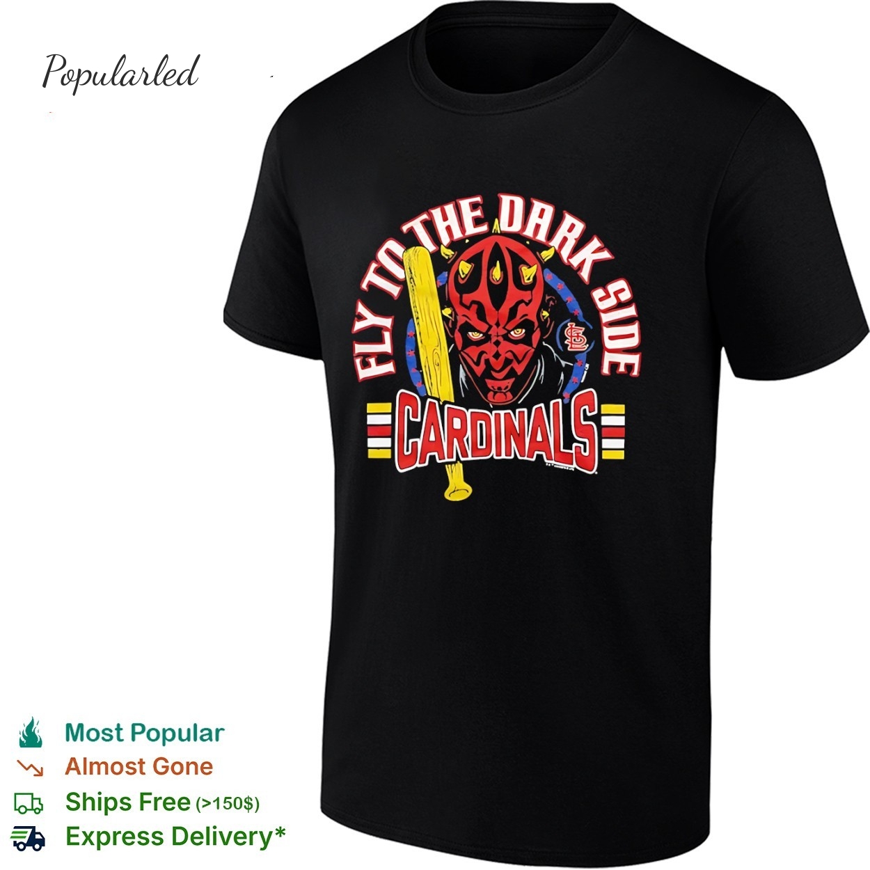 St. Louis Cardinals Fly to The Dark Side x Darth Maul Star Wars retro shirt